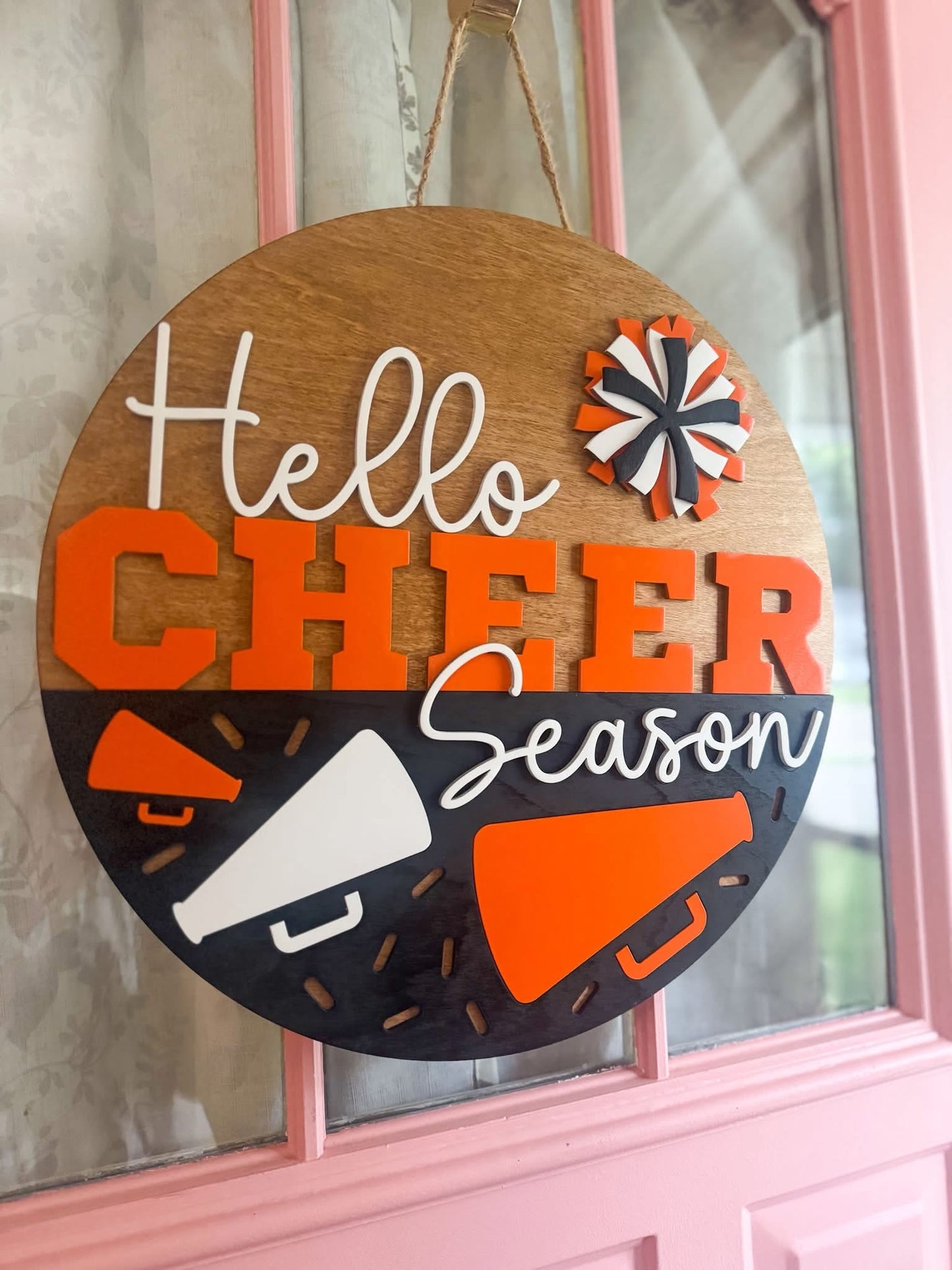 Hello CHEER Season Door Sign