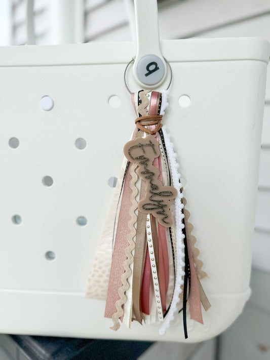 Rose Gold Tassel & Charm