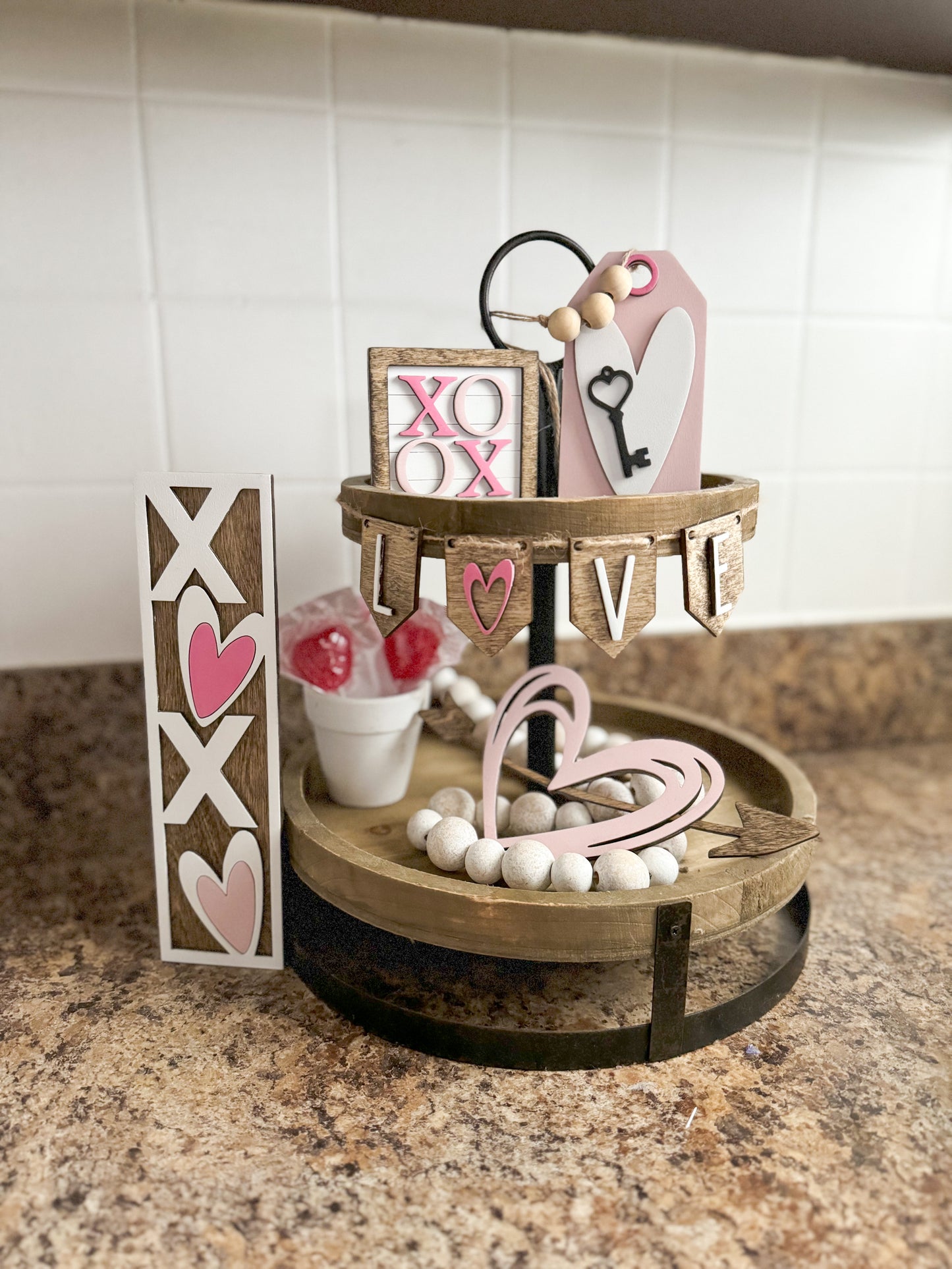 Xoxo Tiered Tray Set