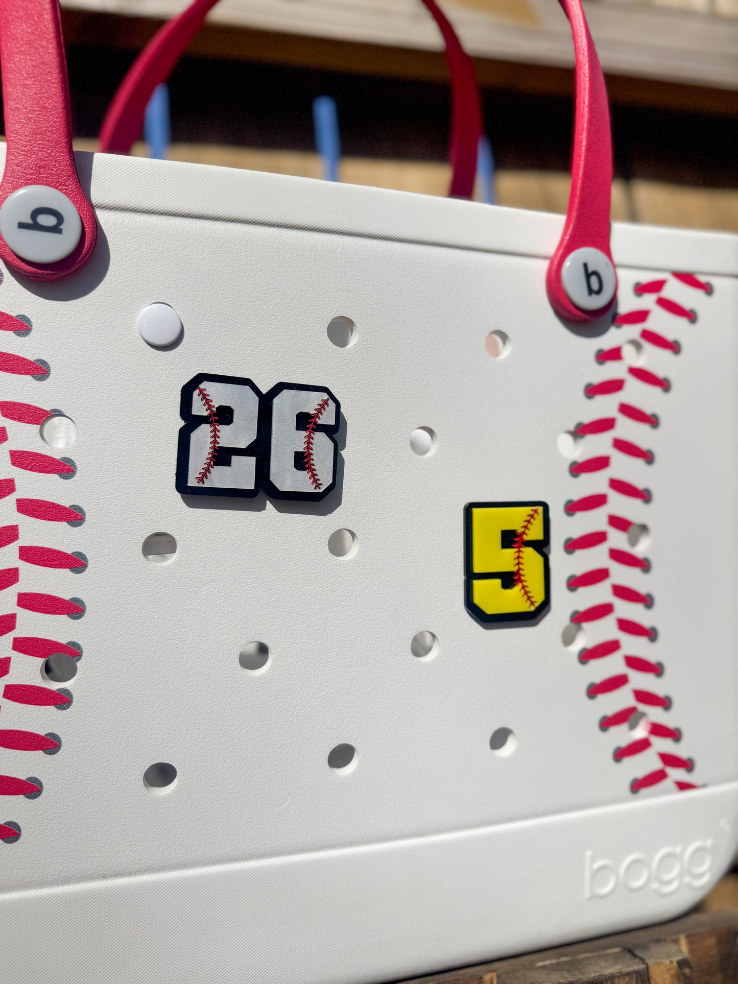 Baseball/Softball Number Bogg Charm