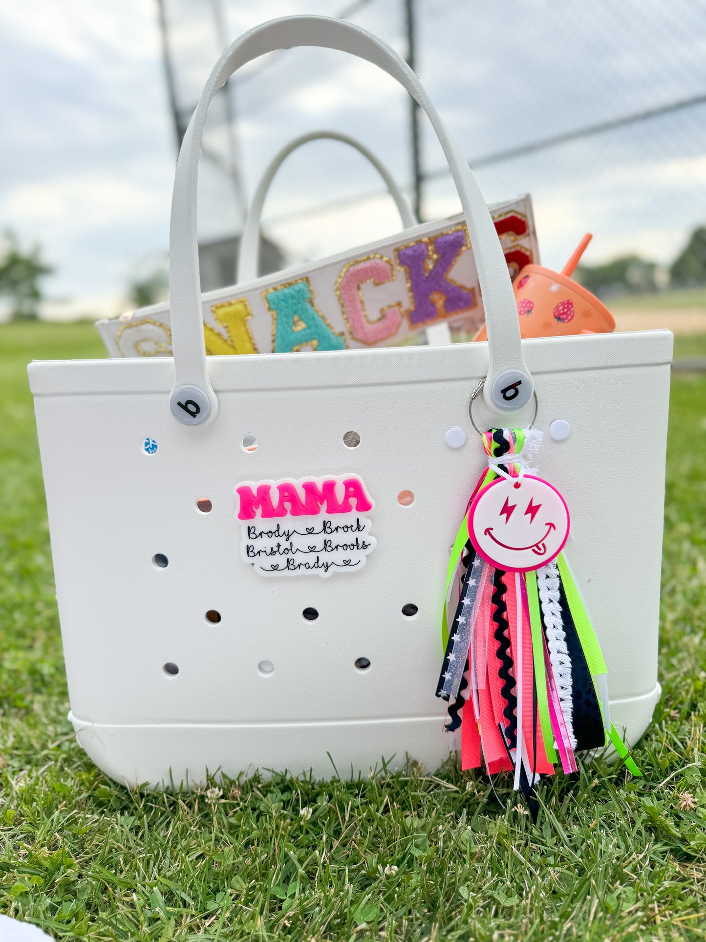 Neon Bag Tassel & Charm