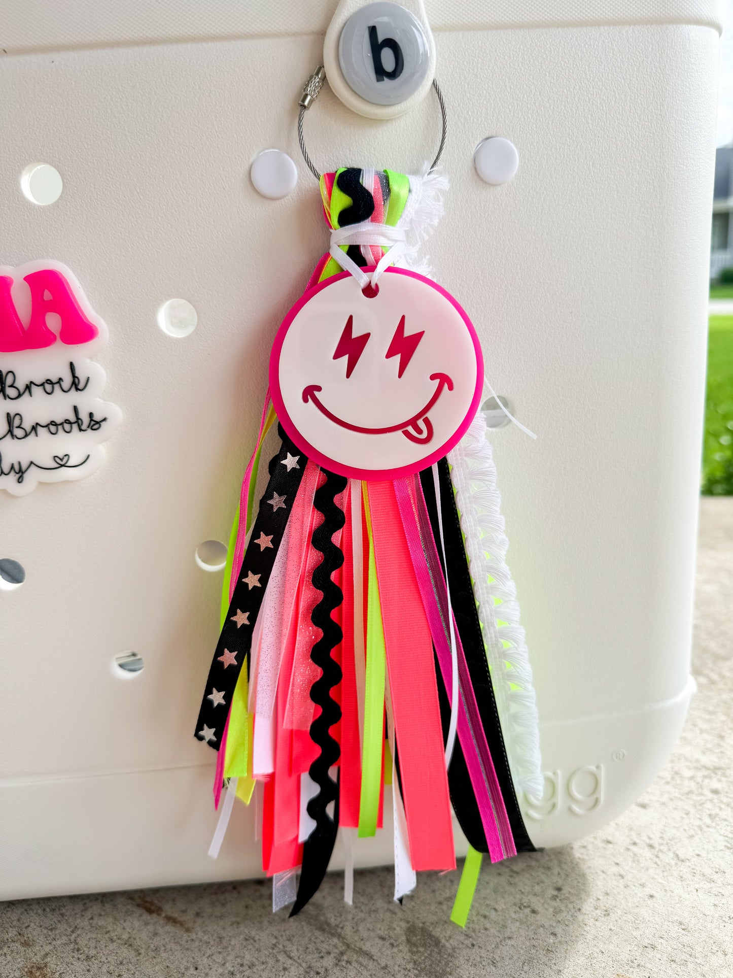 Neon Bag Tassel & Charm