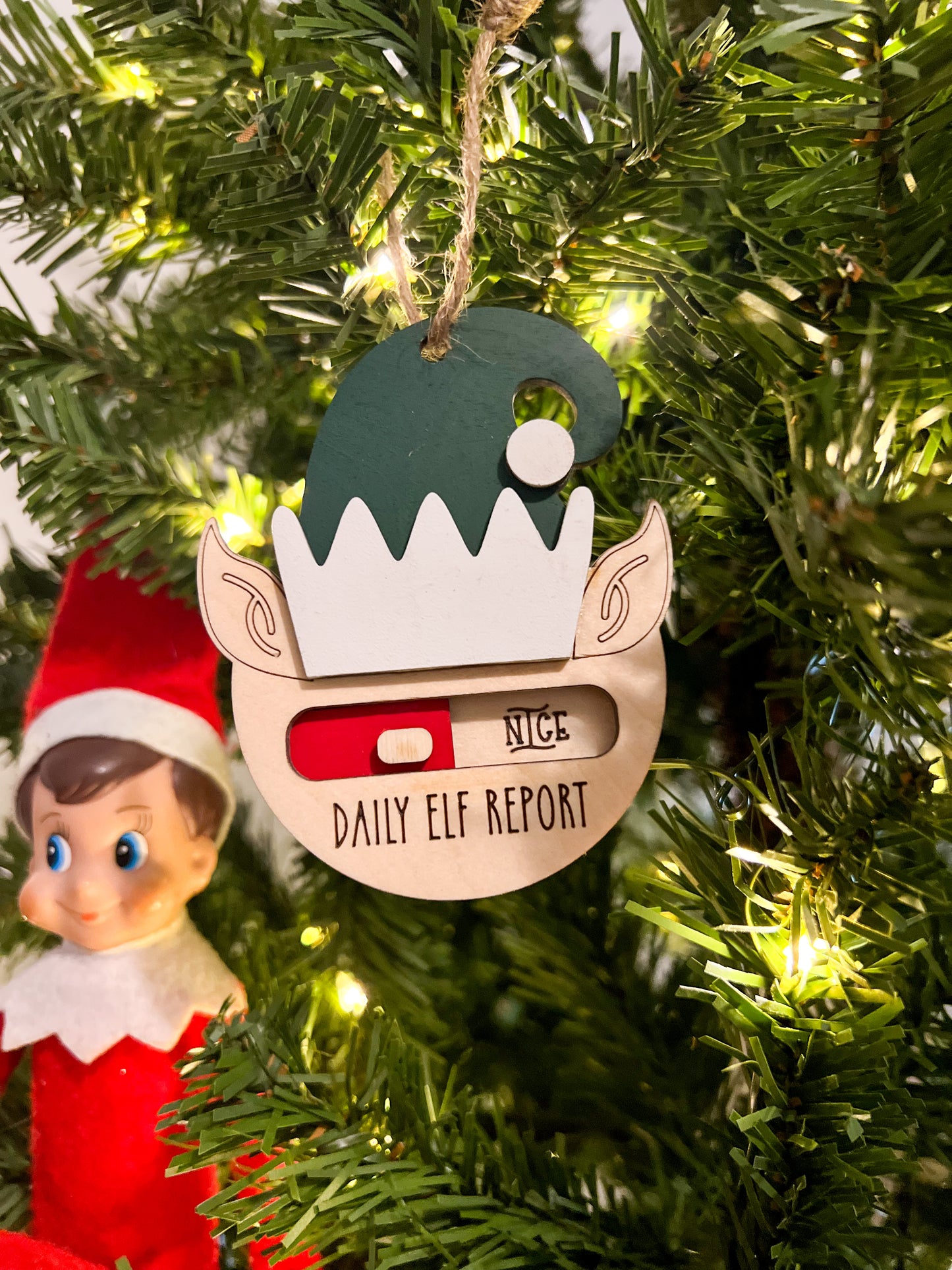 Elf daily report ornament